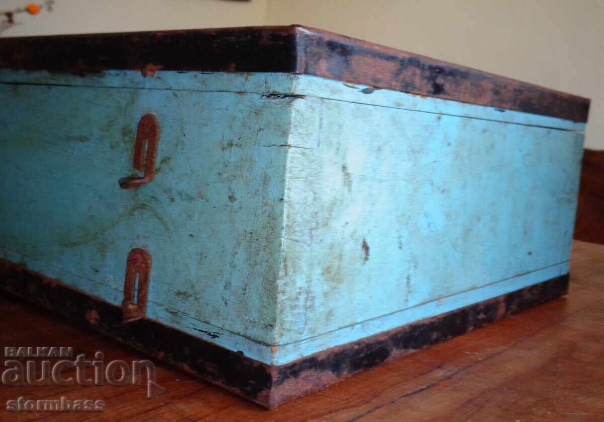 Cutie dublă veche de pescuit din lemn - 6