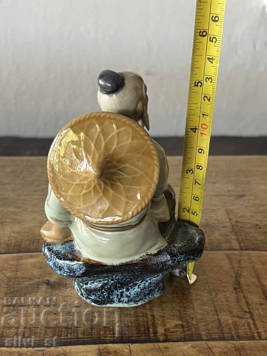 Auction Chinese Ceramics: Shiwan Clay Figure Fisherman Auction Chinese Ceramics: Shiwan Clay Figure Fisherman