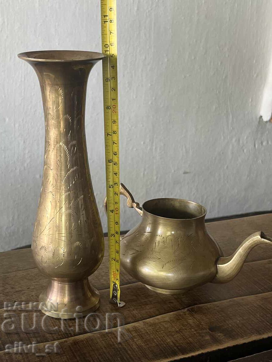 Brass cookware set / engraved with price 60.00 BGN | € 30.68 Brass cookware set / engraved with price 60.00 BGN | € 30.68