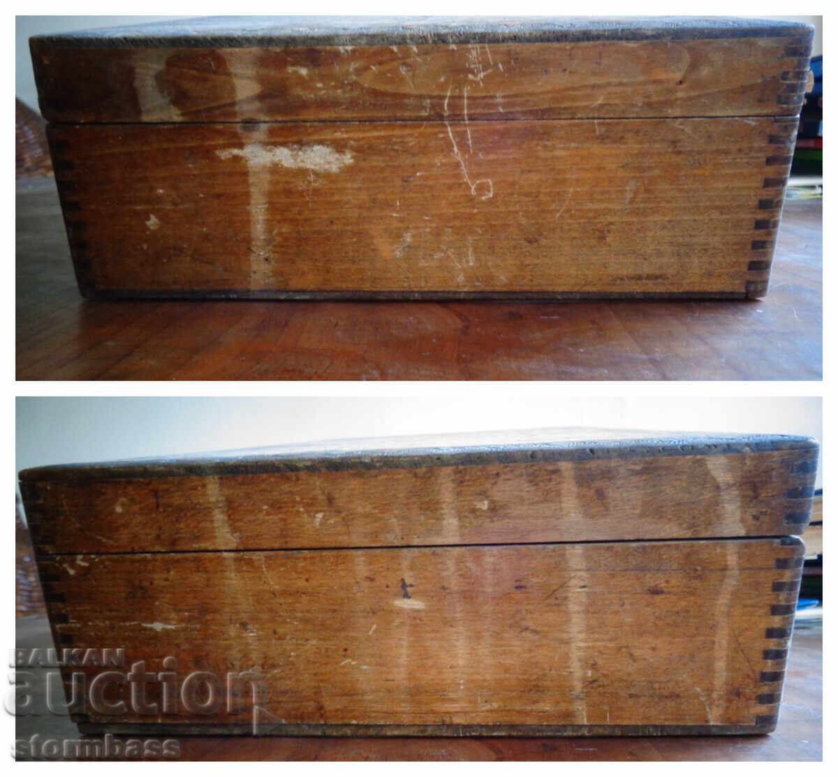 Auction  A. Pappazov Plovdiv Alen Mak old pyrography box