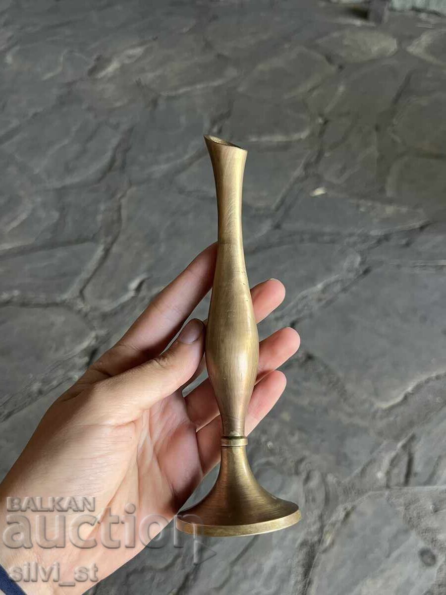 Auction Brass thin vase - elegant vintage accent Auction Brass thin vase - elegant vintage accent