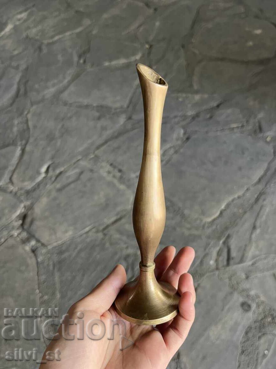 Brass thin vase - elegant vintage accent Brass thin vase - elegant vintage accent
