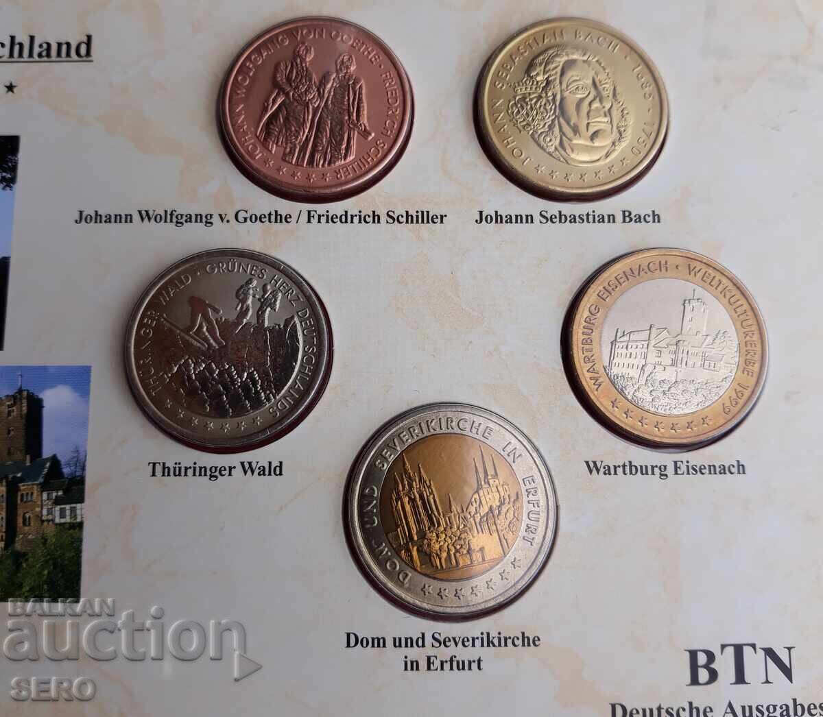 Germany - Thuringia - SET of 5 beautiful medals with price 8.00 BGN | € 4.09
