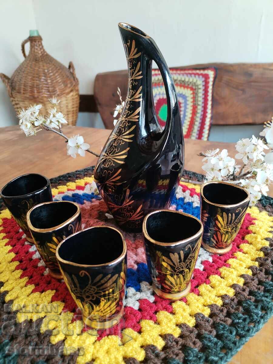 Δημοπρασία Σερβίς για ρακή με κανάτα και 5 ποτήρια