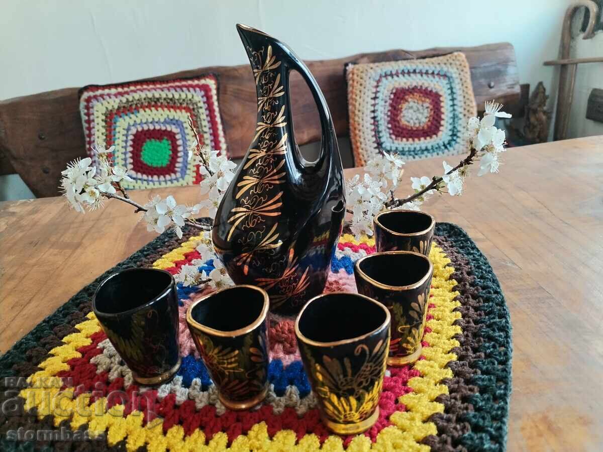 Σερβίς για ρακή με κανάτα και 5 ποτήρια