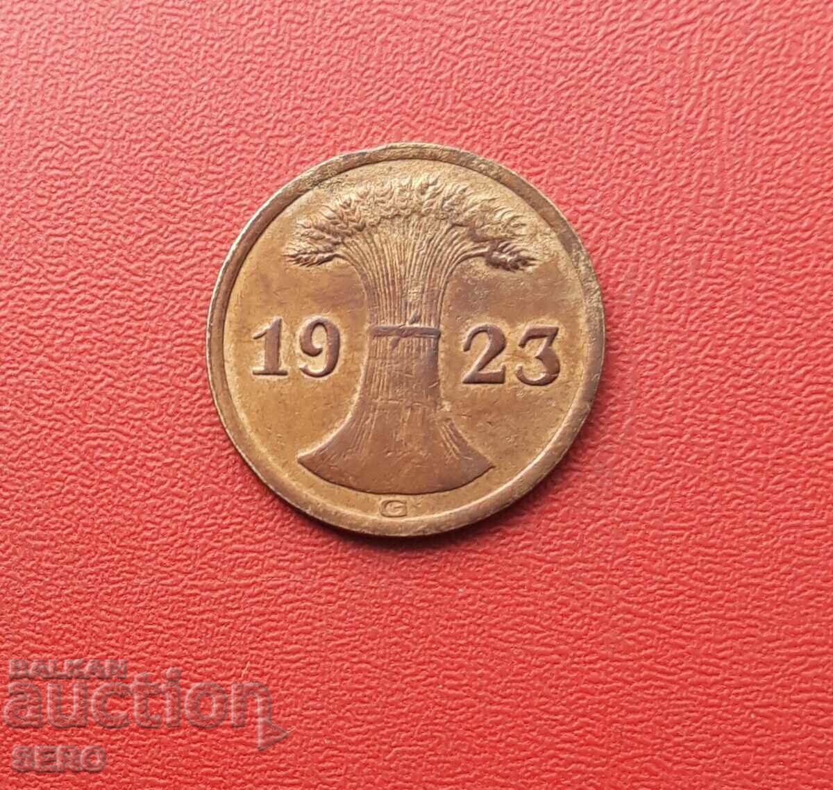 Germany-2 pfennig 1923 G-Karlsruhe-rare year and mint