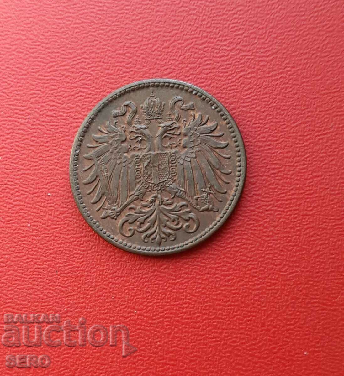 Austria-Ungaria-2 Heller 1896-extra conservat cu preț 7.00 BGN | € 3.58