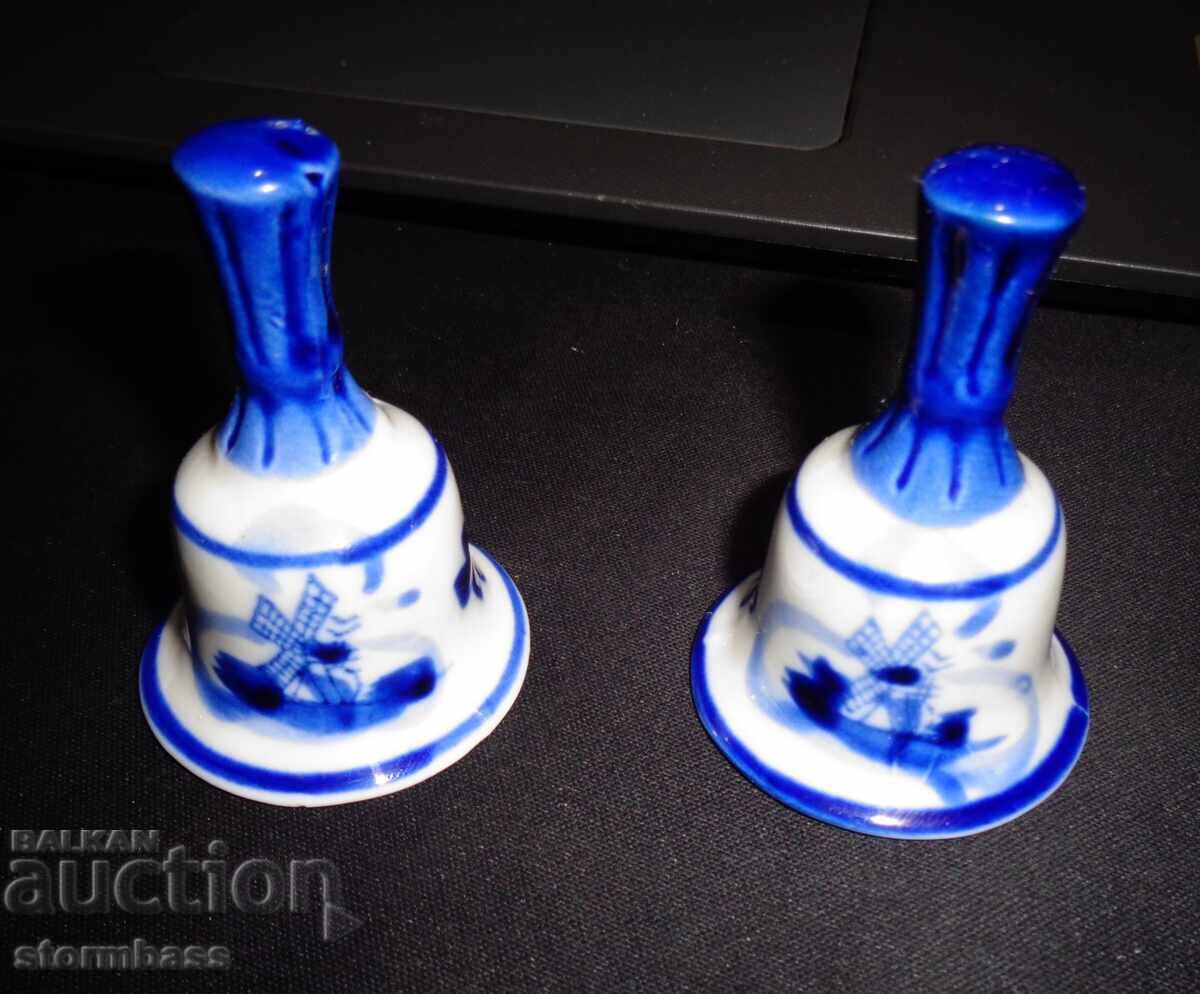 Lot of two porcelain bells