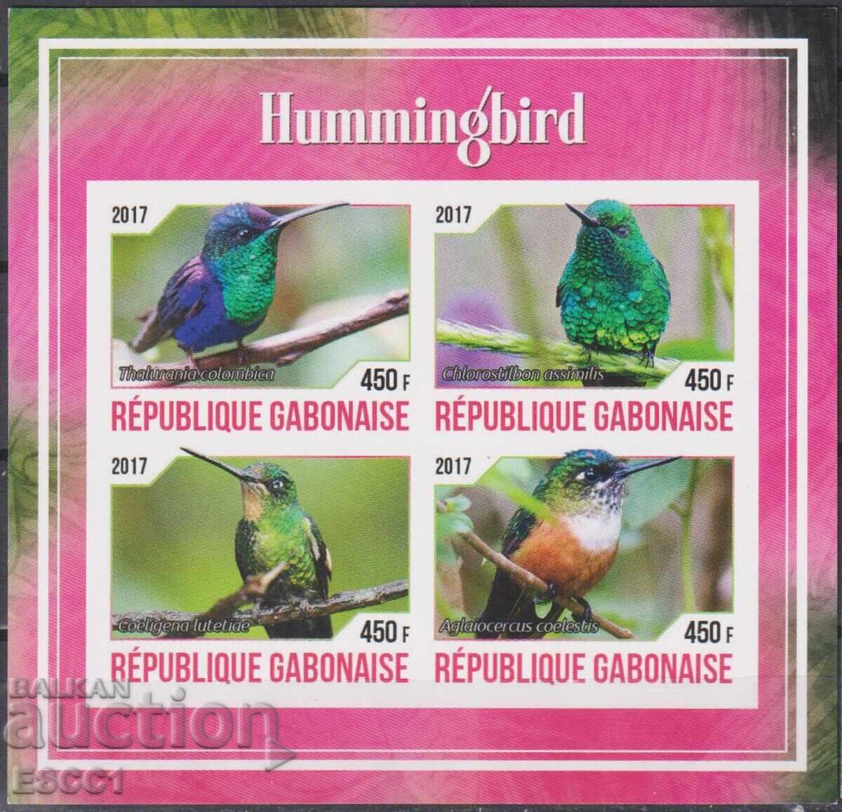 Clean Blocks Unperforated Fauna Birds Hummingbirds 2017 Gabon