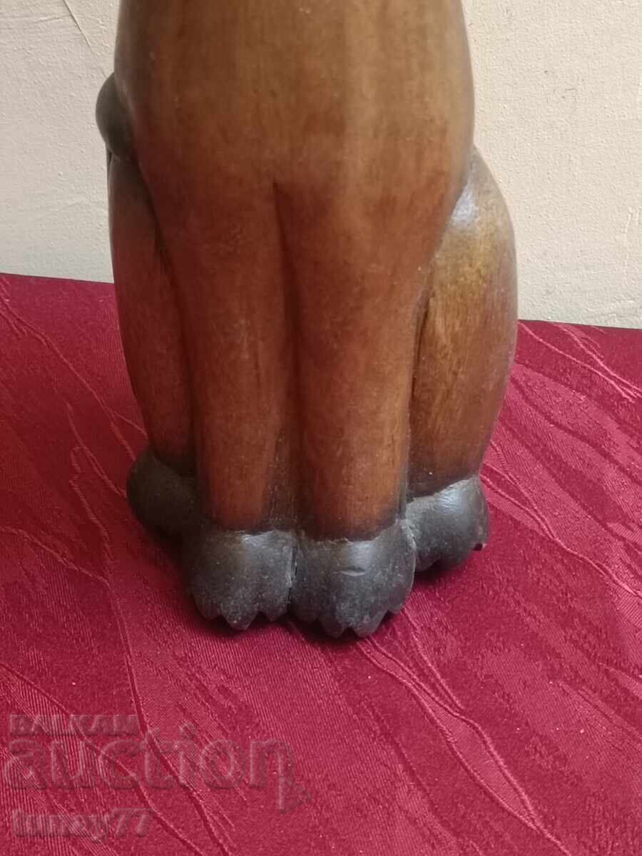 Auction Egyptian Cat From Solid Wood Carved Figure Auction Egyptian Cat From Solid Wood Carved Figure