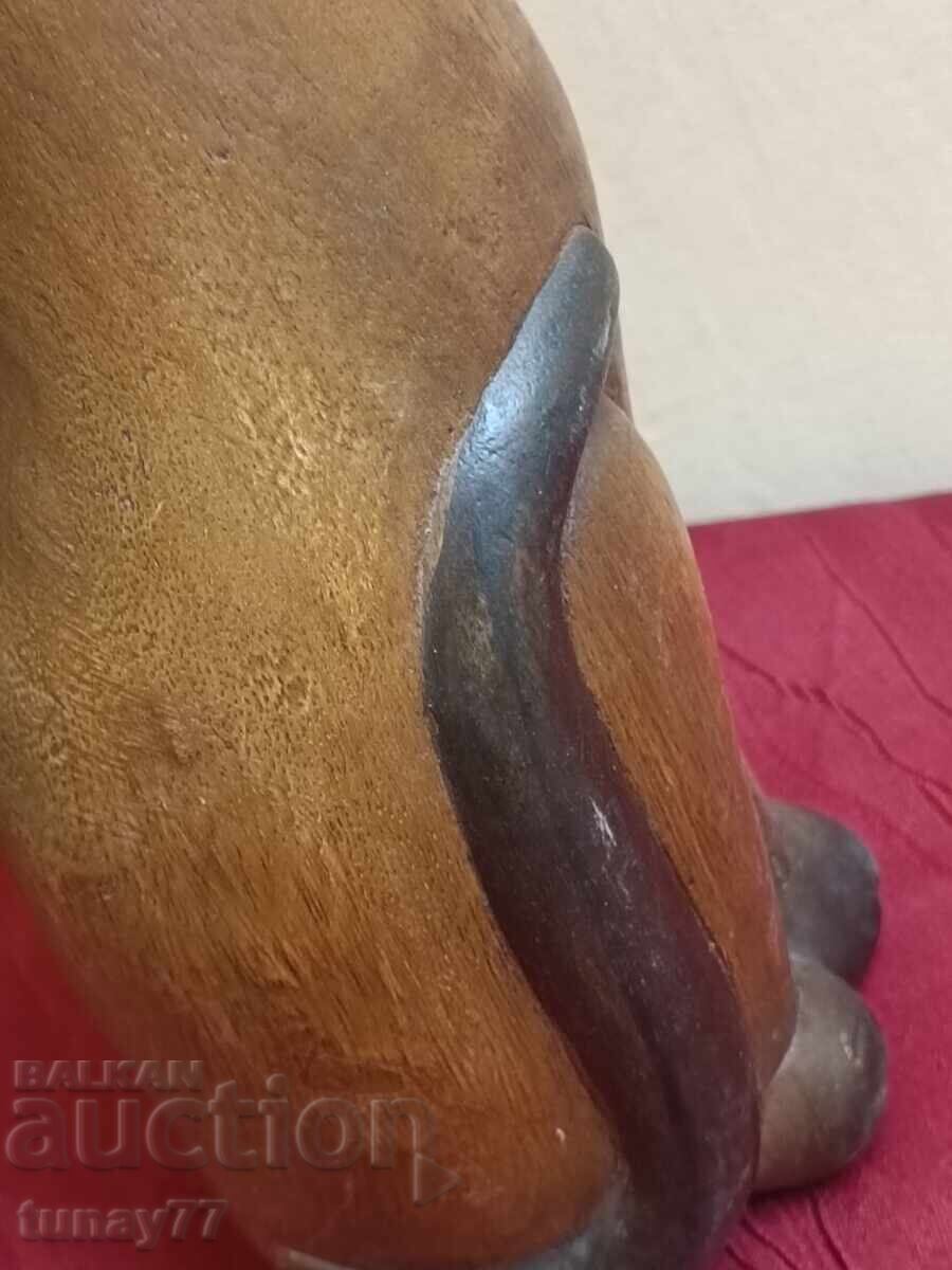 Egyptian Cat From Solid Wood Carved Figure - 7 Egyptian Cat From Solid Wood Carved Figure - 7