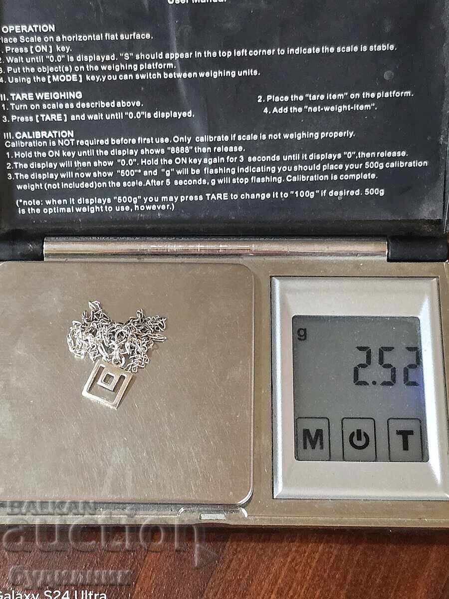 Silver chain with pendant. 49cm. I'm listing over 100 auctions - 5 Silver chain with pendant. 49cm. I'm listing over 100 auctions - 5