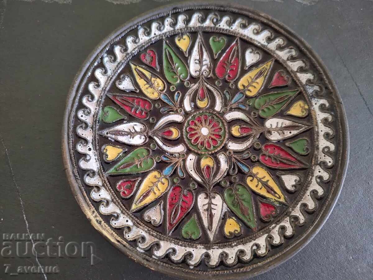 Decoration, metal plate with enamel, 10.08.2025