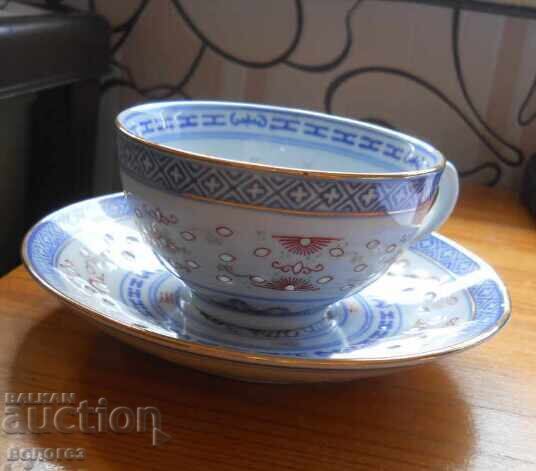 Ceașă de ceai și farfurie Blue Dragon China (porțelan fin) Ceașă de ceai și farfurie Blue Dragon China (porțelan fin)