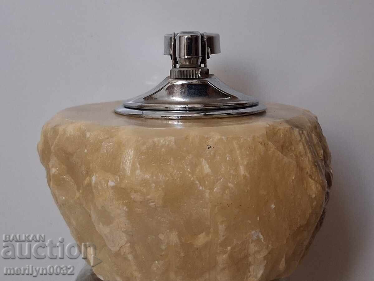 Old alabaster table lighter, Italy, 80s - 5 Old alabaster table lighter, Italy, 80s - 5