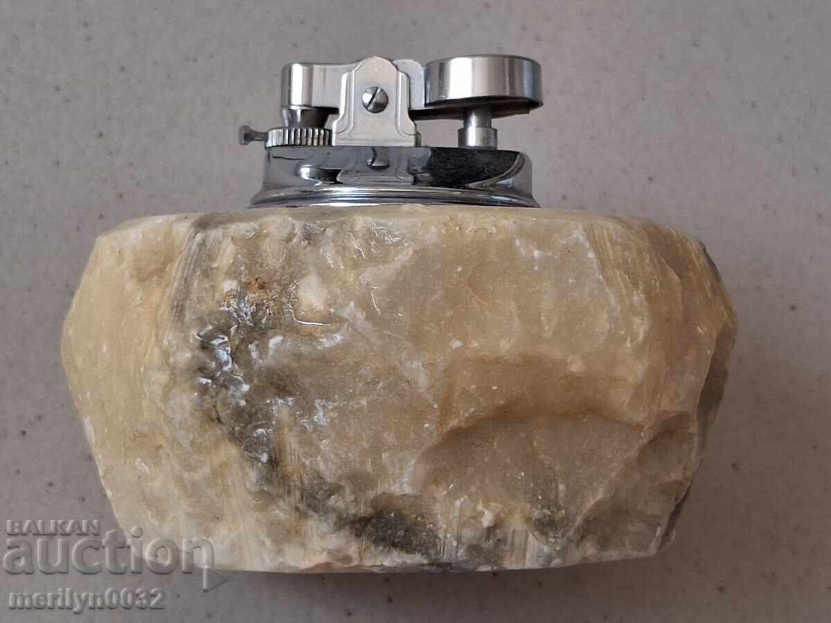 Old alabaster table lighter, Italy, 80s - 6 Old alabaster table lighter, Italy, 80s - 6