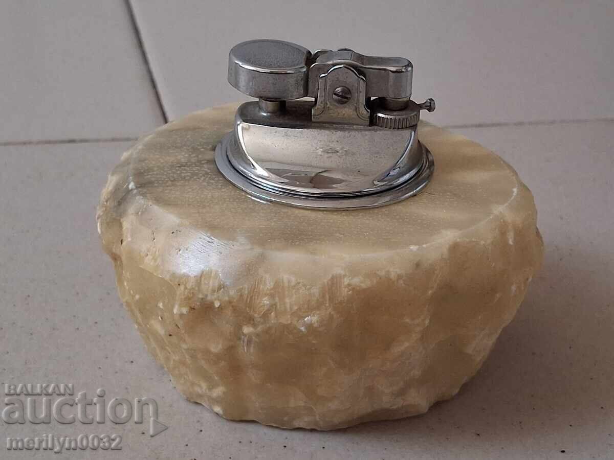 Old alabaster table lighter, Italy, 80s - 7 Old alabaster table lighter, Italy, 80s - 7