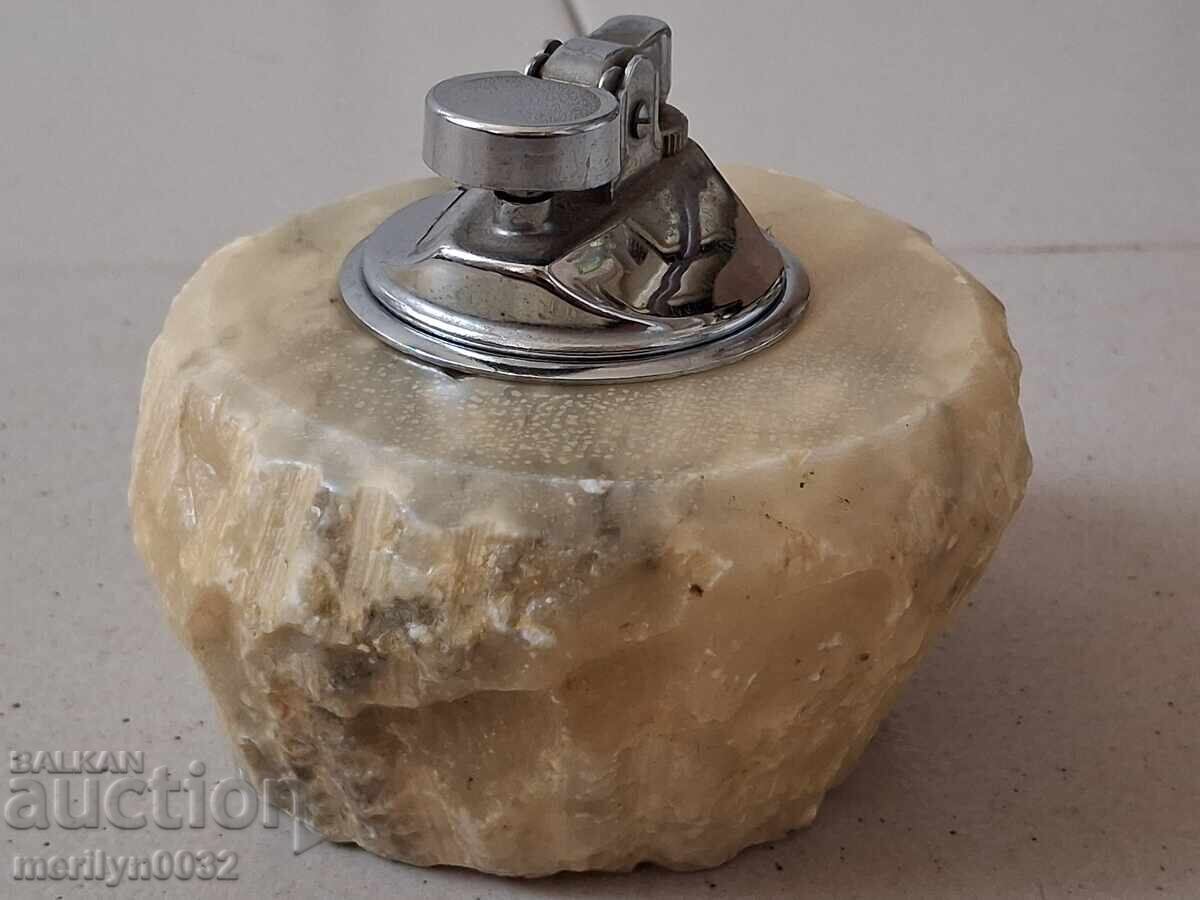 Old alabaster table lighter, Italy, 80s Old alabaster table lighter, Italy, 80s