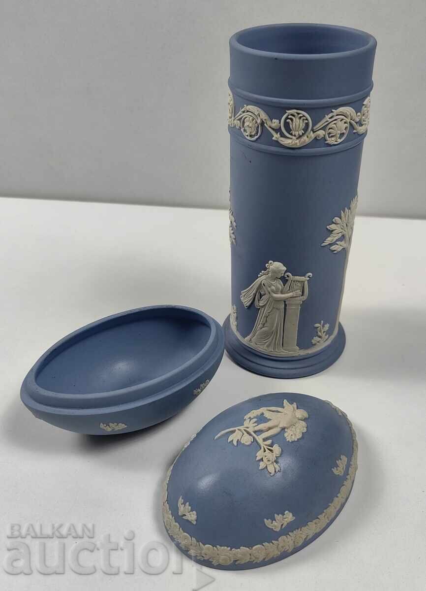 VAZĂ ȘI CUTIUȚĂ MICĂ PENTRU BIJUTERII WEDGWOOD ENGLAND VAZĂ ȘI CUTIUȚĂ MICĂ PENTRU BIJUTERII WEDGWOOD ENGLAND
