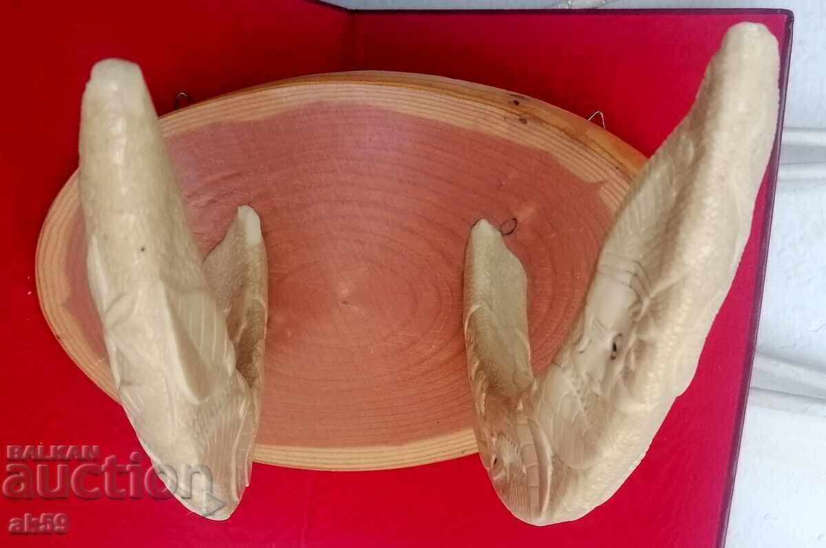 Auction Wall hanger - hippopotamus tusks Auction Wall hanger - hippopotamus tusks