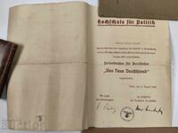 1939 DOCUMENT DUPLEX NOUA GERMANIA CURS SVASTICA REICH