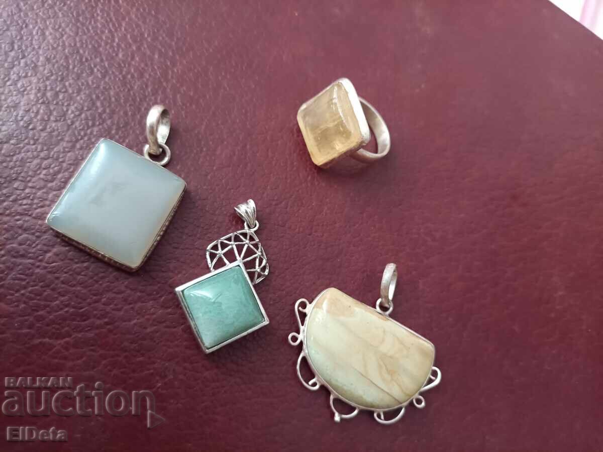 Auction  Lot of jewelry pendants silver