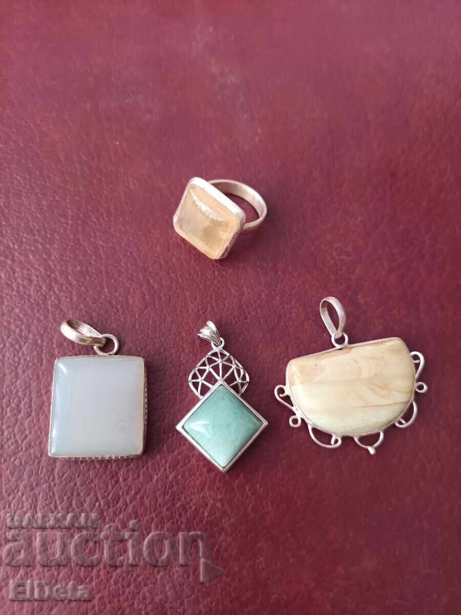 Lot of jewelry pendants silver
