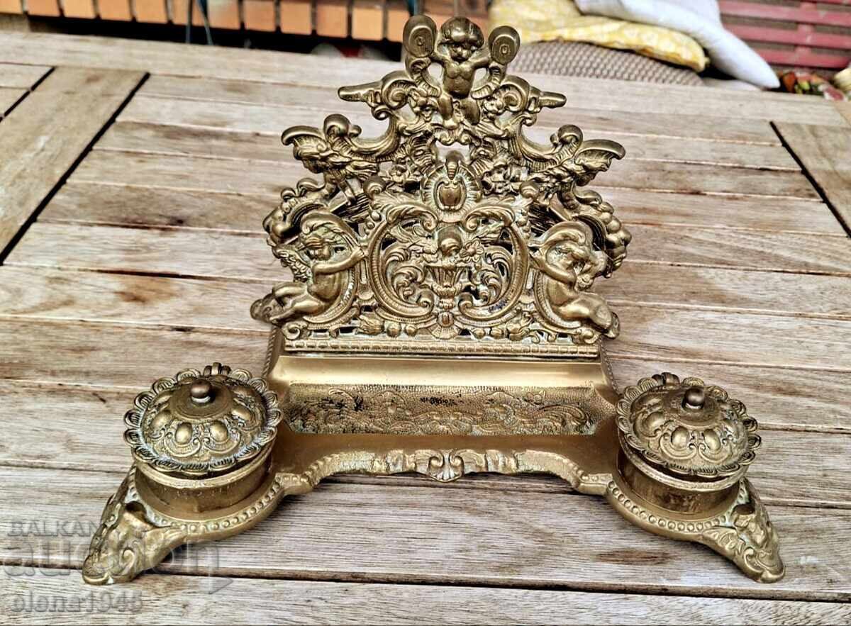 Calimară franceză din bronz Calimară franceză din bronz