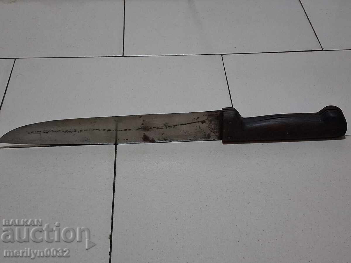 Old hand-forged butcher knife dagger fist - 7