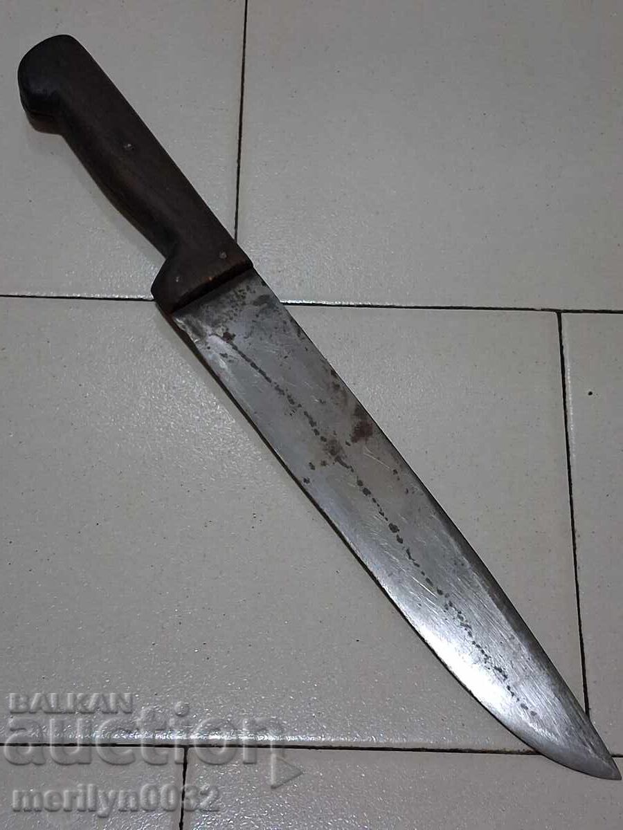 Old hand-forged butcher knife dagger fist