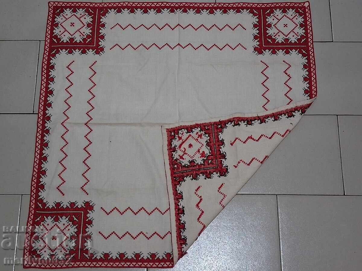 Old embroidered check, tablecloth, milo, Bulgarian embroidery - 5