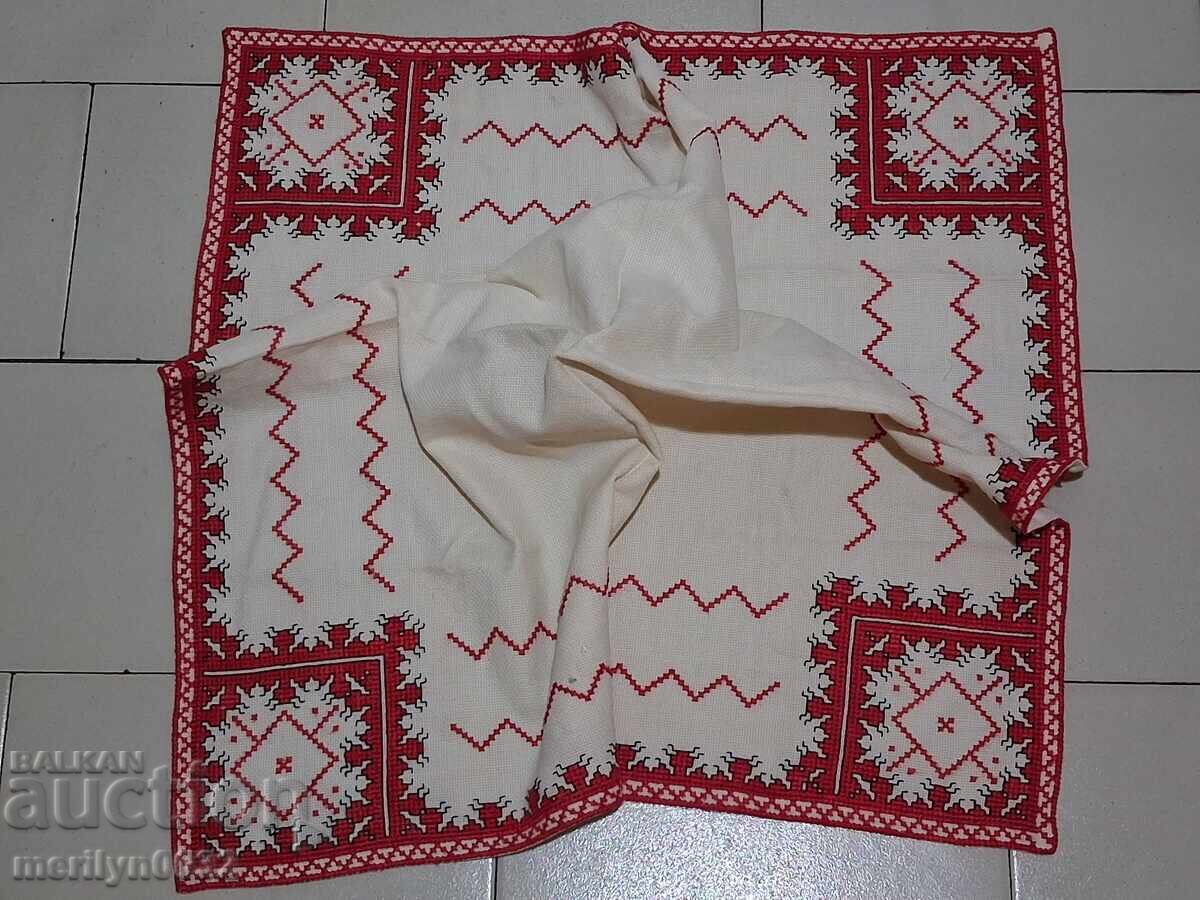 Old embroidered check, tablecloth, milo, Bulgarian embroidery - 6