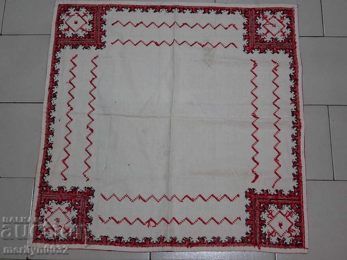 Old embroidered check, tablecloth, milo, Bulgarian embroidery - 7