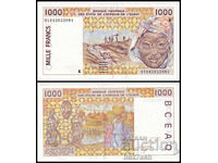 ❤️ ⭐ Δυτική Αφρική Σενεγάλη 2001 1000 φράγκα ⭐ ❤️