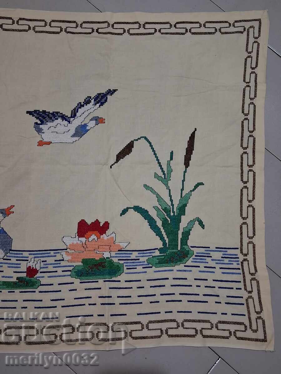 Стар бродиран ковьор за стена от кухня пано килим - 5