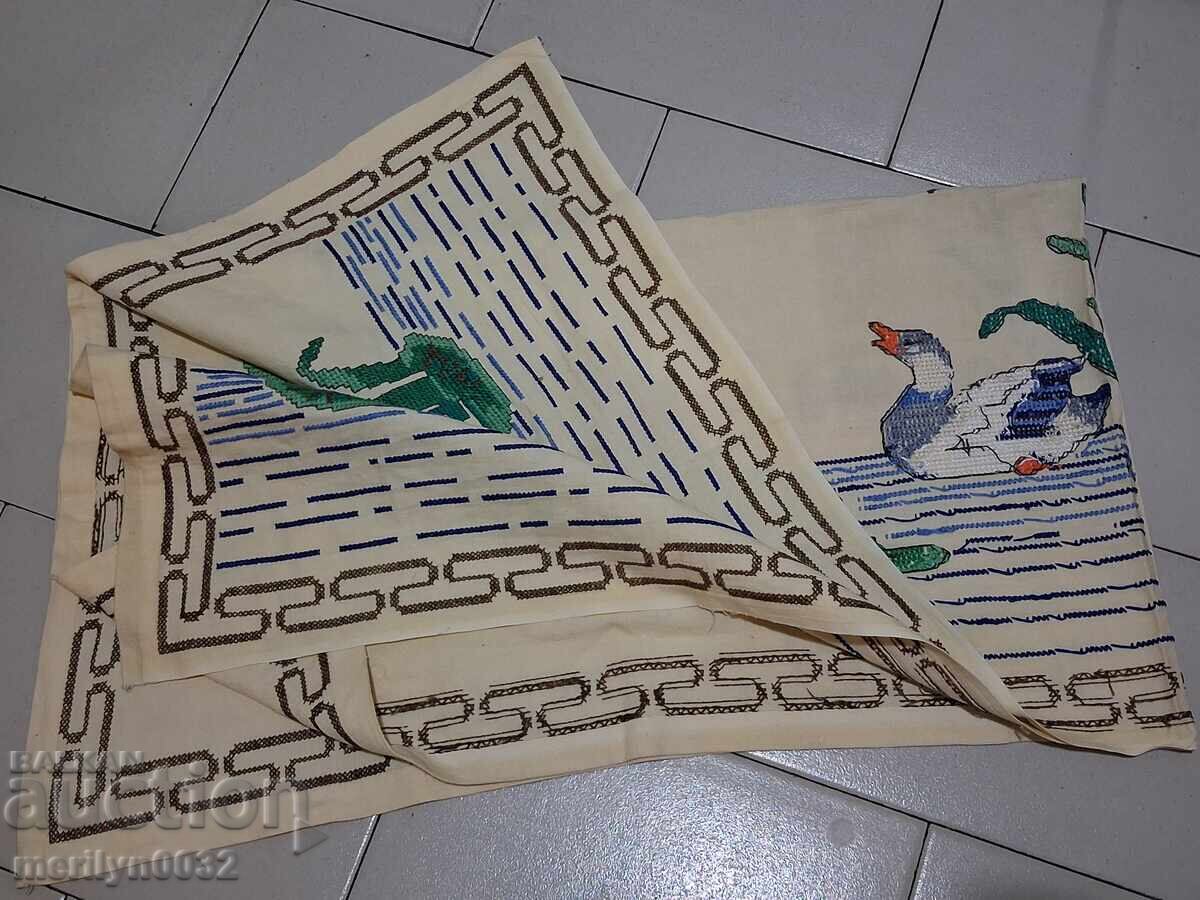 Стар бродиран ковьор за стена от кухня пано килим - 6