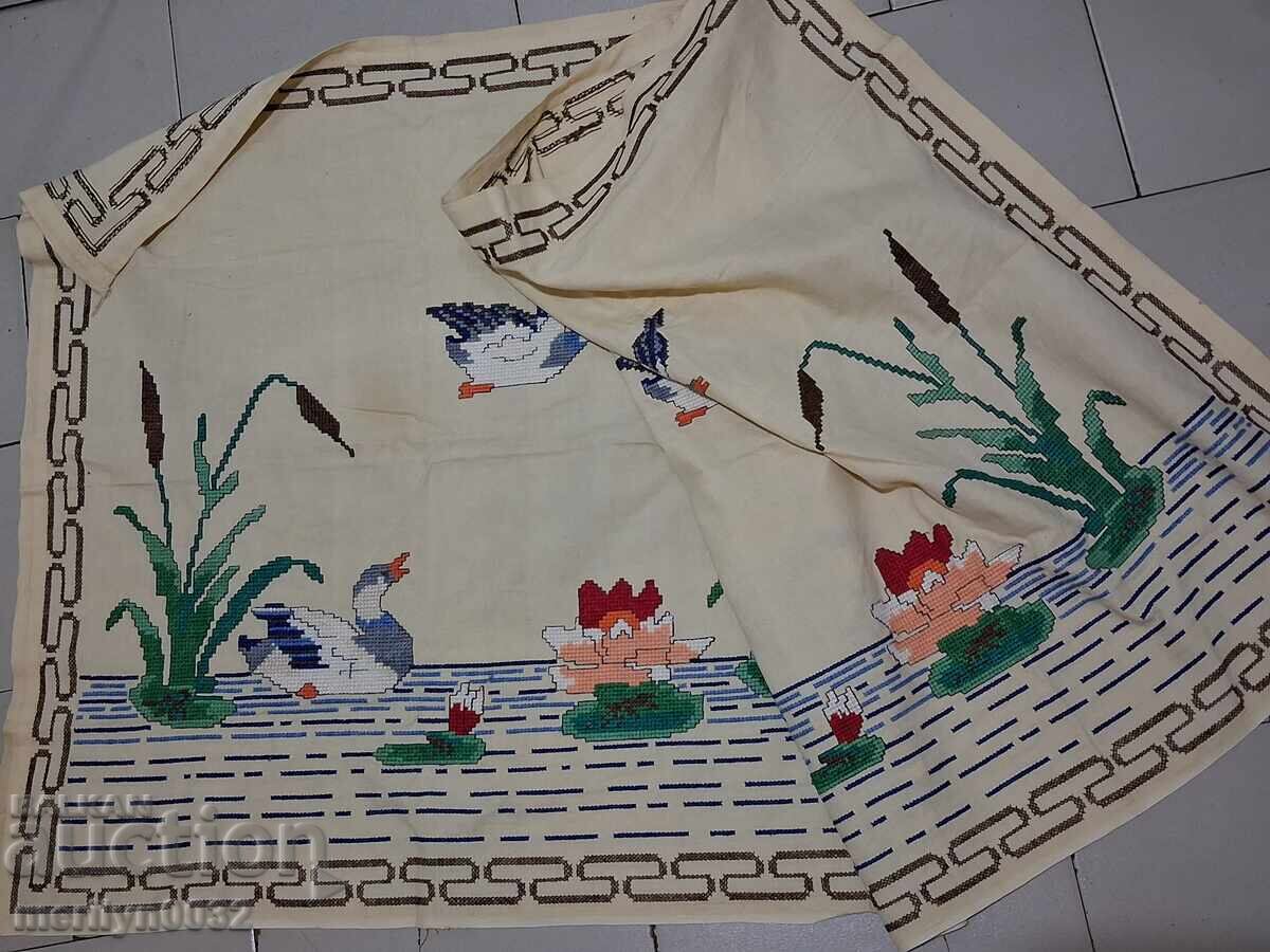 Стар бродиран ковьор за стена от кухня пано килим - 7