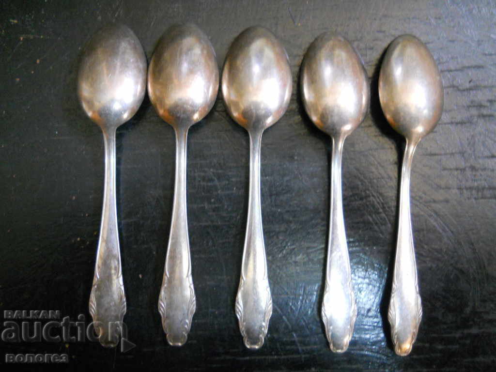 Linguri de ceai placate cu argint "BMF" Germania cu preț 20.00 BGN | € 10.23 Linguri de ceai placate cu argint "BMF" Germania cu preț 20.00 BGN | € 10.23