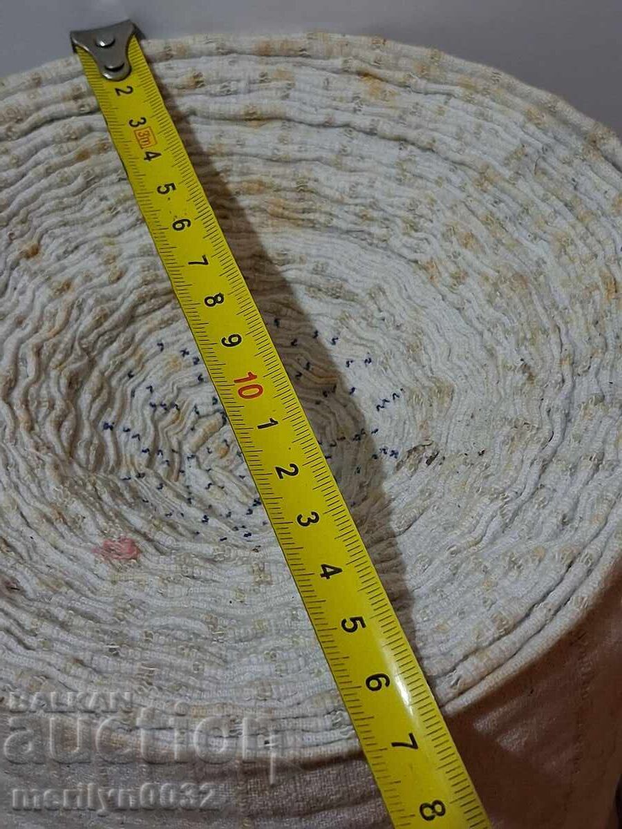 Πλατίνινο ρολό χειροποίητου υφαντού υφάσματος κανάβι 19 μέτρων - 5