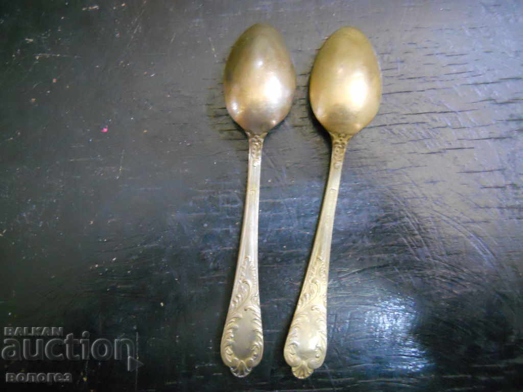 Сребърни лъжички за чай с позлата - Полша с цена 120.00 лв. | € 61.36 Сребърни лъжички за чай с позлата - Полша с цена 120.00 лв. | € 61.36