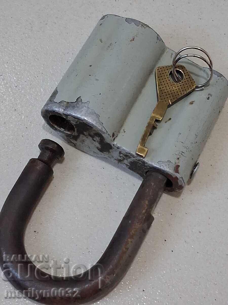 Delivery of Old Russian padlock with key USSR padlock, latch, suitcase