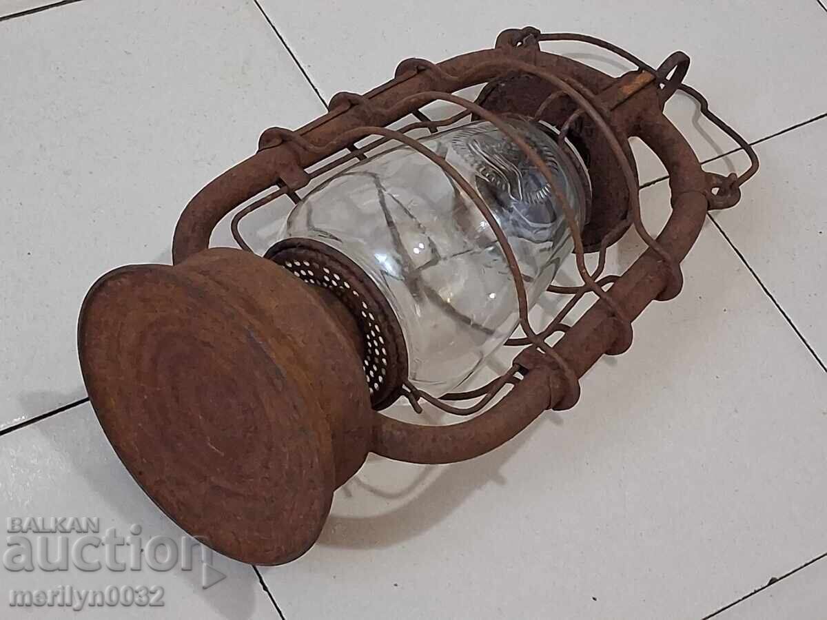Παλιό γερμανικό φανάρι λάμπα προβολέας φωτιστικό - 5