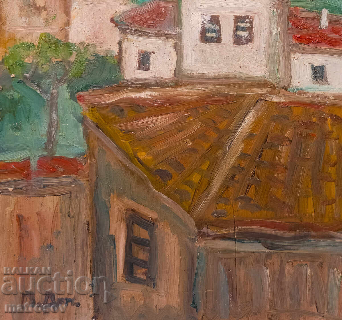 Παράδοση Ελαιογραφία, Τοπίο με σπίτια