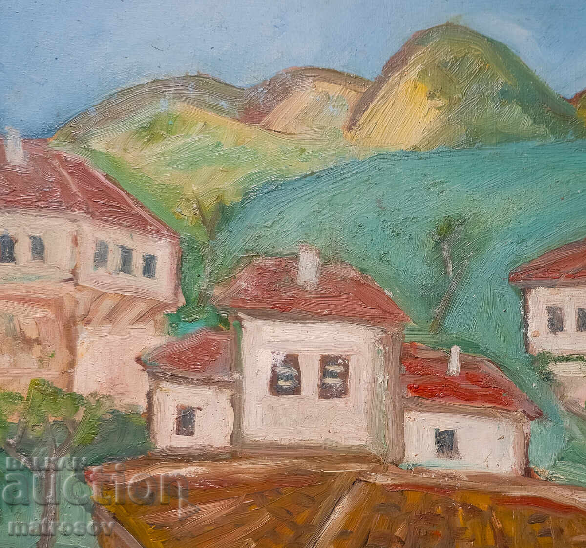 Ελαιογραφία, Τοπίο με σπίτια - 5