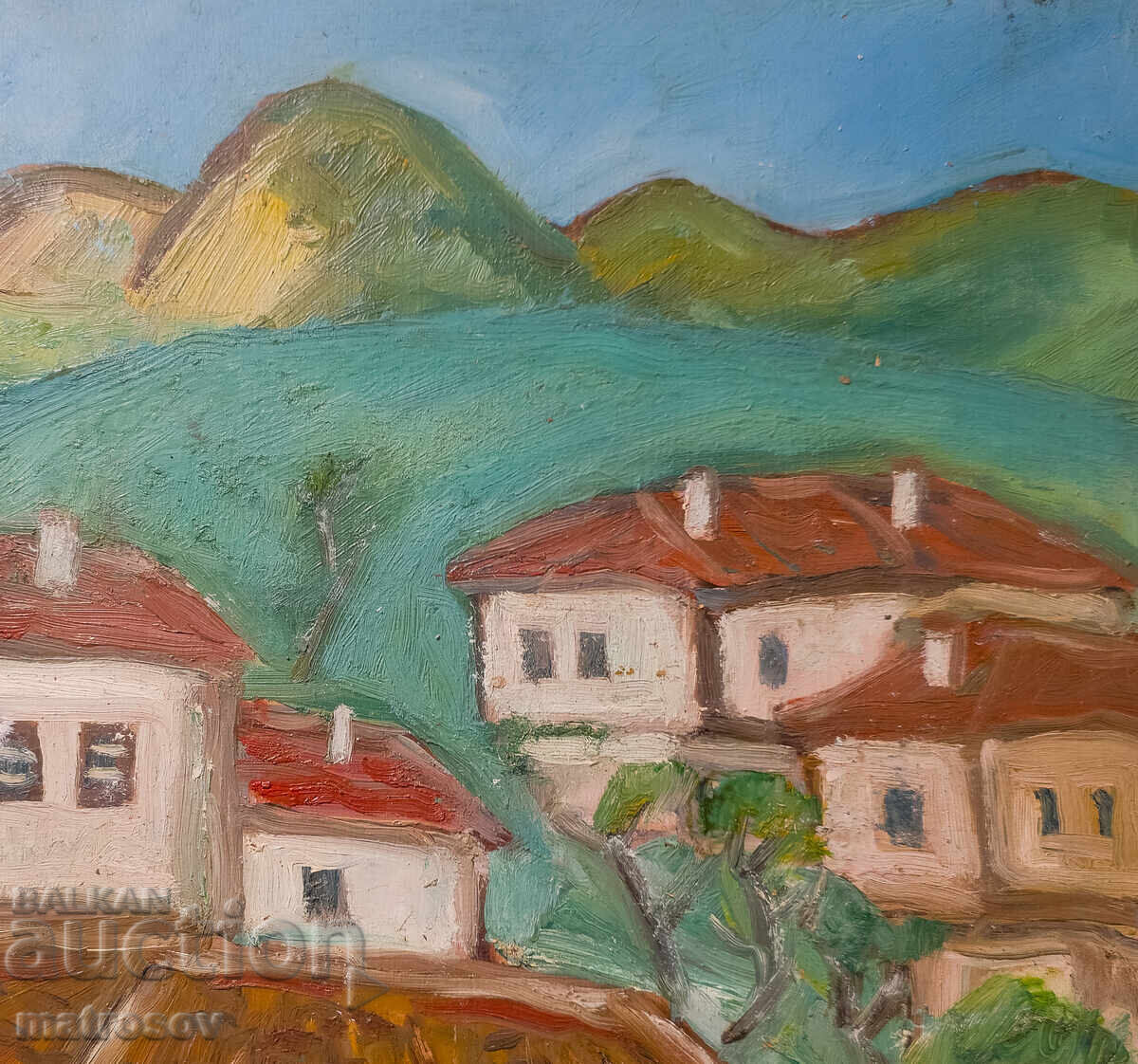 Ελαιογραφία, Τοπίο με σπίτια - 6