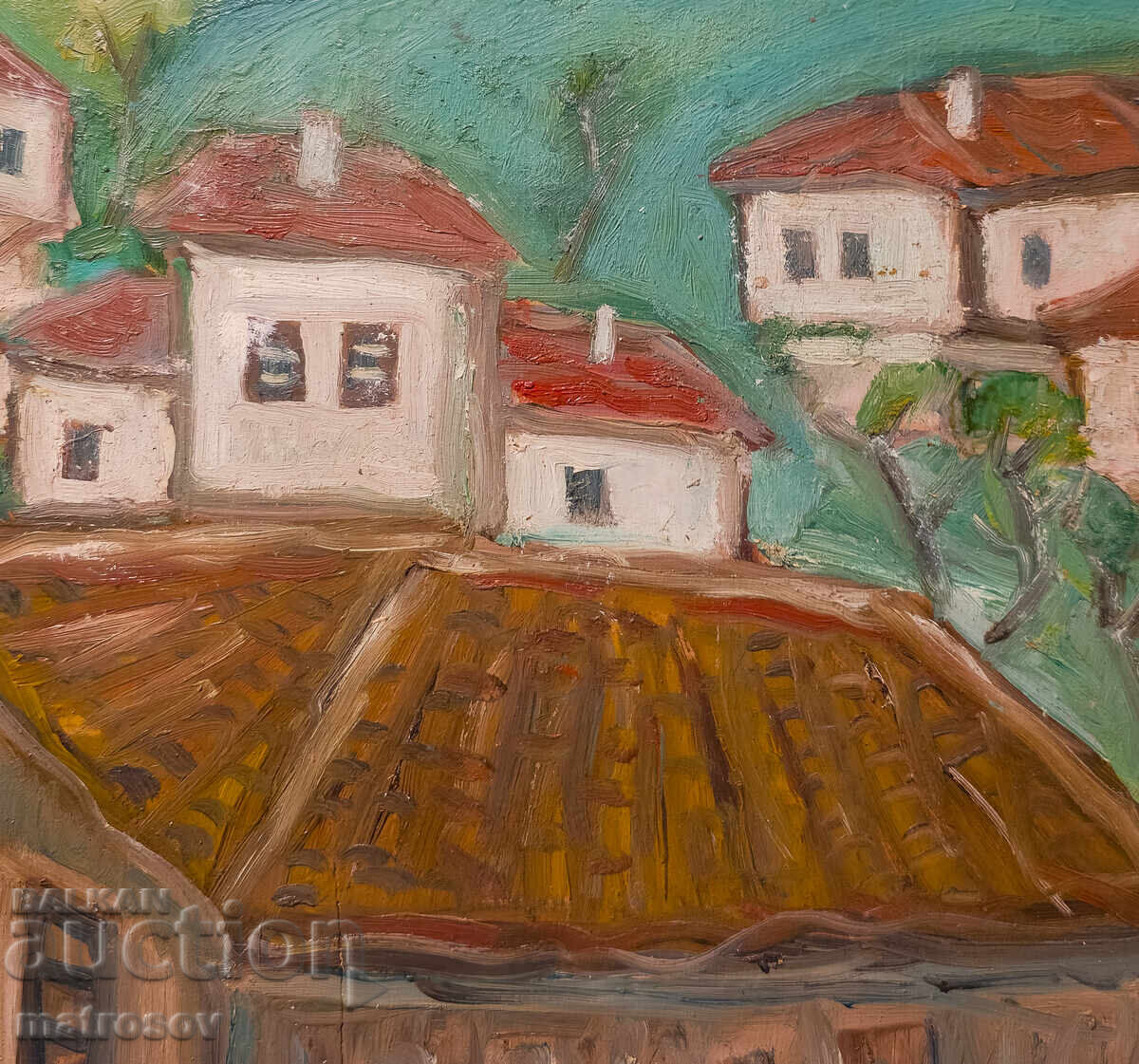 Ελαιογραφία, Τοπίο με σπίτια - 7