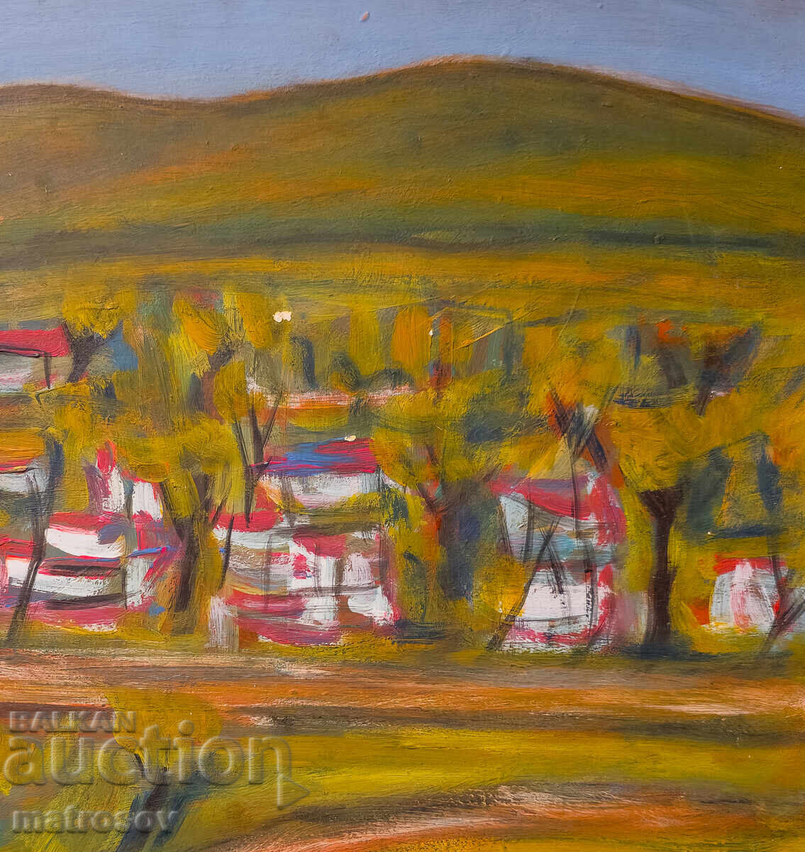 Oil painting, Landscape with houses - 6