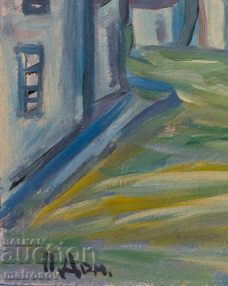 Delivery of Oil painting, Landscape with Revival houses