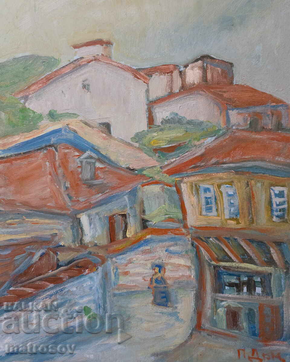 Картина, маслени бои, селски пейзаж с цена 250.00 лв. | € 127.82