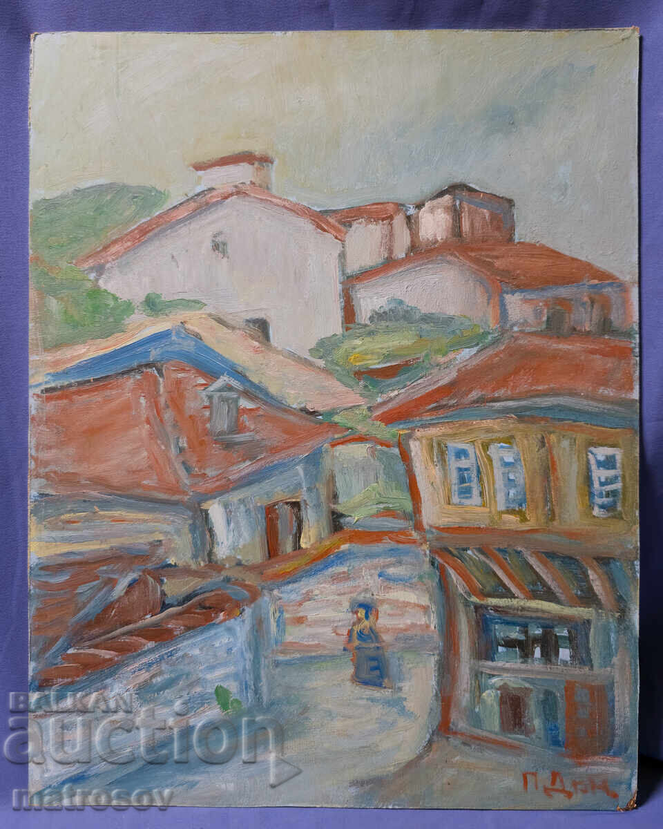 Аукцион Картина, маслени бои, селски пейзаж